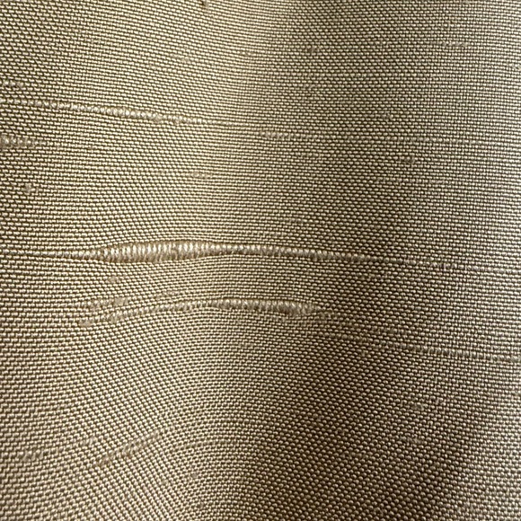 Vintage YSL Rive Gauche Tan Raw Silk Shirt Dress FR 42 US 8/10 - Picture 8 of 14